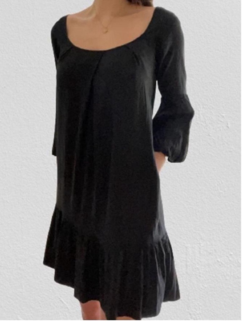 DIANE von FURSTENBURG Adelaide Dress Silk Black Balloon Sleeves Whimsigoth 6